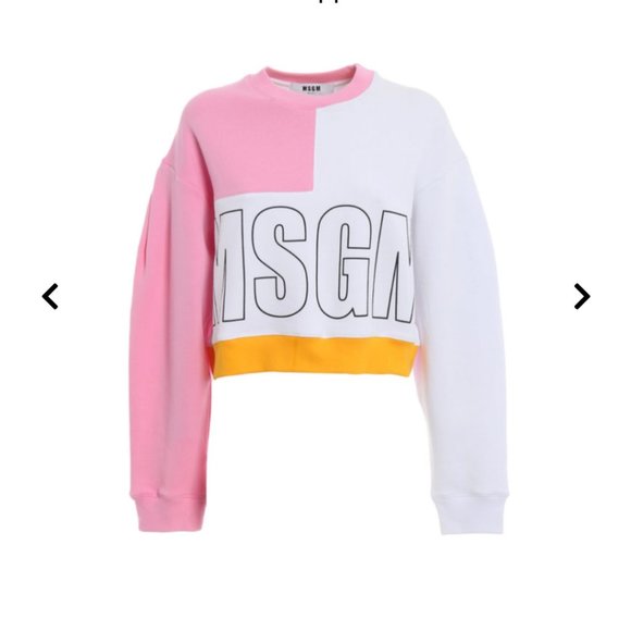 MSGM Tops - NEW Without Tags-MSGM Oversize Color Block Cropped Sweatshirt